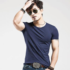2019 Brand New Men T Shirt Tops V neck Short Sleeve Tees Men's Fashion Fitness Hot T-shirt For Male Free Shipping Size 5XL - My Active Store 