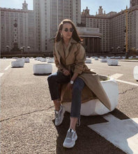 Load image into Gallery viewer, UK Brand new Fashion 2019 Fall /Autumn Casual Double breasted Simple Classic Long Trench coat with belt Chic Female windbreaker - My Active Store 