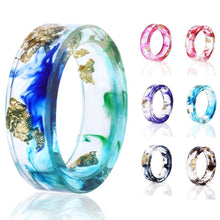 Load image into Gallery viewer, 8 Colors High Quality Handmade Gold Silver Foil Paper Inside Transparent Resin Ring for Women Men Jewelry Drop Shipping - My Active Store 