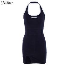 Load image into Gallery viewer, Nibber fashion Basic cotton lace up mini dresses womens summer new black Slim Soft home wear street casual bodycon dresses mujer - My Active Store 