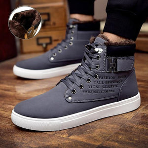 Ankle boots warm men snow boots winter Lace-up men shoes 2019 new arrival fashion flock plush winter boots men size 39-47 - My Active Store 