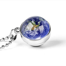 Load image into Gallery viewer, New Personality Fashion Double Side Glass Ball Necklace Earth Planet Pattern Jewelry Galaxy Astronomy Pendant Necklace - My Active Store 
