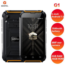 Load image into Gallery viewer, GEOTEL G1 3G Smartphone 5'' Android 7.0 2GB RAM 16GB ROM MTK6580A Quad Core 7500mAh Big Battery Waterproof Charger Mobile Phone - My Active Store 