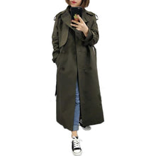 Load image into Gallery viewer, UK Brand new Fashion 2019 Fall /Autumn Casual Double breasted Simple Classic Long Trench coat with belt Chic Female windbreaker - My Active Store 