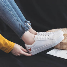 Load image into Gallery viewer, Leather Woman Shoes Fashion New Woman PU Leather Shoes Ladies Breathable Cute Heart Flats Casual Shoes White Sneakers Fashion - My Active Store 