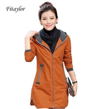 Load image into Gallery viewer, New Autunm Winter Women Trench Coat Slim Fashion Plus Size 5xl Medium-long Windbreaker Patchwork OL Hooded Outwear - My Active Store 