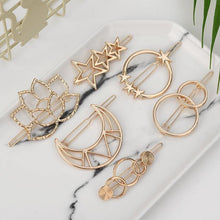 Load image into Gallery viewer, Fashion Woman Hair Accessories Triangle Hair Clip Pin Metal Geometric Alloy Moon Circle Hairgrip Barrette Girls Holder - My Active Store 