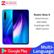 Load image into Gallery viewer, Global Version  Xiaomi Redmi Note 8 4GB RAM 64GB ROM Octa Core Smartphone Snapdragon 665 48MP 6.3" Screen Fast Charger Cellphone - My Active Store 