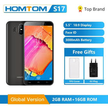 Load image into Gallery viewer, Original HOMTOM S17 Android 8.1 Quad Core 5.5" 18:9 Full Display Smartphone Fingerprint Face ID 2GB RAM 16GB ROM Mobile Phone - My Active Store 