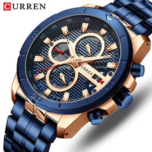 Load image into Gallery viewer, CURREN Men Watch Top Luxury Brand Stainless Steel Business Clock Chronograph Army Sports Quartz Male Watches Relogio Masculino - My Active Store 
