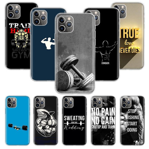 Bodybuilding Gym Fitness Case for Apple iphone 11 Pro XS Max XR X 7 8 6 6S Plus 5 5S SE 10 Ten Gift Silicone Phone Cover Coque - My Active Store 