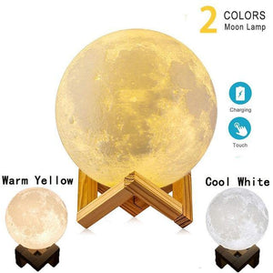 ZK20 Dropshipping USB Rechargeable 3D Print Moon Lamp Night Light Creative Home Decor Globe Bedroom Lover Children Gift - My Active Store 