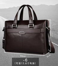 Load image into Gallery viewer, Genuine leather briefcase, laptop leather bag, for 15 inch notebook computer, 15.6 inch laptop bag - My Active Store 
