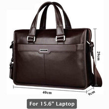 Load image into Gallery viewer, Genuine leather briefcase, laptop leather bag, for 15 inch notebook computer, 15.6 inch laptop bag - My Active Store 