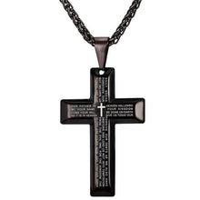 Load image into Gallery viewer, U7 Big Cross Necklaces Black/Gold Color Stainless Steel Bible Cross Pendant &amp; Chain For Men Hip Hop Jewelry Christmas Gift P868 - My Active Store 
