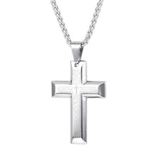Load image into Gallery viewer, U7 Big Cross Necklaces Black/Gold Color Stainless Steel Bible Cross Pendant &amp; Chain For Men Hip Hop Jewelry Christmas Gift P868 - My Active Store 