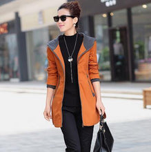 Load image into Gallery viewer, New Autunm Winter Women Trench Coat Slim Fashion Plus Size 5xl Medium-long Windbreaker Patchwork OL Hooded Outwear - My Active Store 