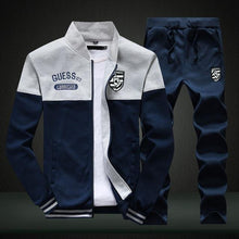 Load image into Gallery viewer, Riinr Brand New Men Sets Fashion Autumn Spring Sporting Suit Sweatshirt +Sweatpants Mens Clothing 2 Pieces Sets Slim Tracksuit - My Active Store 