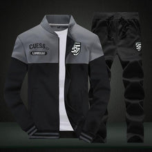 Load image into Gallery viewer, Riinr Brand New Men Sets Fashion Autumn Spring Sporting Suit Sweatshirt +Sweatpants Mens Clothing 2 Pieces Sets Slim Tracksuit - My Active Store 