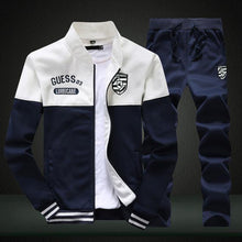 Load image into Gallery viewer, Riinr Brand New Men Sets Fashion Autumn Spring Sporting Suit Sweatshirt +Sweatpants Mens Clothing 2 Pieces Sets Slim Tracksuit - My Active Store 