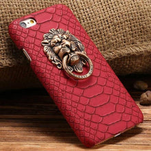 Load image into Gallery viewer, KISSCASE Ring Case For iPhone 6 6S 7 8 X Sexy Lion Holder PU Leather Back Cases For iPhone 7 8 6s 6 Plus 5 5S SE Cover Fundas - My Active Store 