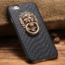 Load image into Gallery viewer, KISSCASE Ring Case For iPhone 6 6S 7 8 X Sexy Lion Holder PU Leather Back Cases For iPhone 7 8 6s 6 Plus 5 5S SE Cover Fundas - My Active Store 
