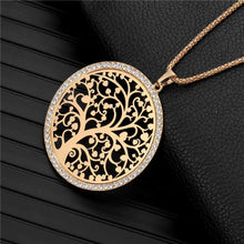 Load image into Gallery viewer, Gold Tree of Life Round Big Pendant Necklace CZ Crystal Pendant Popcorn Chain Long Sweater Collier For Women Best dropshipping - My Active Store 