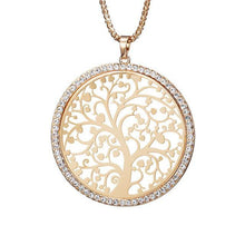 Load image into Gallery viewer, Gold Tree of Life Round Big Pendant Necklace CZ Crystal Pendant Popcorn Chain Long Sweater Collier For Women Best dropshipping - My Active Store 