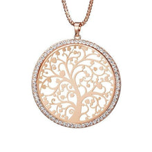 Load image into Gallery viewer, Gold Tree of Life Round Big Pendant Necklace CZ Crystal Pendant Popcorn Chain Long Sweater Collier For Women Best dropshipping - My Active Store 