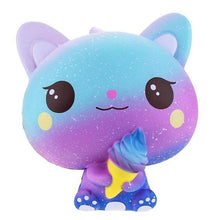 Load image into Gallery viewer, New Galaxy Ice Cream Cat Kitty Squishy Slow Rising Cute Jumbo Strap Soft Squeeze Scented Bread Cake Toy Gift Kid Fun 11*11*7CM - My Active Store 