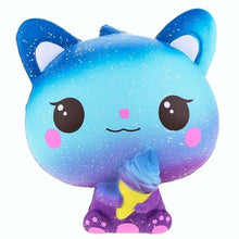 Load image into Gallery viewer, New Galaxy Ice Cream Cat Kitty Squishy Slow Rising Cute Jumbo Strap Soft Squeeze Scented Bread Cake Toy Gift Kid Fun 11*11*7CM - My Active Store 