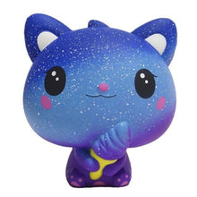 Load image into Gallery viewer, New Galaxy Ice Cream Cat Kitty Squishy Slow Rising Cute Jumbo Strap Soft Squeeze Scented Bread Cake Toy Gift Kid Fun 11*11*7CM - My Active Store 