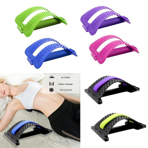 1pc Back Stretch Equipment Massager Magic Stretcher Fitness Lumbar Support Relaxation Spine Pain Relief Corrector Health Care - My Active Store 