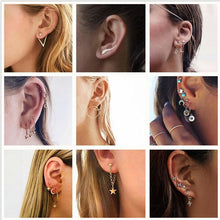 Load image into Gallery viewer, New Fashion Gold Star Moon Shape Earrings Simple Ear Ring Ethnic Jewelry Gift Crystal Round Geometric Earrings for Women Bijoux - My Active Store 