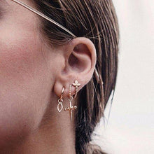 Load image into Gallery viewer, New Fashion Gold Star Moon Shape Earrings Simple Ear Ring Ethnic Jewelry Gift Crystal Round Geometric Earrings for Women Bijoux - My Active Store 