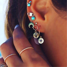 Load image into Gallery viewer, New Fashion Gold Star Moon Shape Earrings Simple Ear Ring Ethnic Jewelry Gift Crystal Round Geometric Earrings for Women Bijoux - My Active Store 