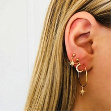 Load image into Gallery viewer, New Fashion Gold Star Moon Shape Earrings Simple Ear Ring Ethnic Jewelry Gift Crystal Round Geometric Earrings for Women Bijoux - My Active Store 
