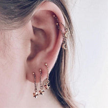 Load image into Gallery viewer, New Fashion Gold Star Moon Shape Earrings Simple Ear Ring Ethnic Jewelry Gift Crystal Round Geometric Earrings for Women Bijoux - My Active Store 