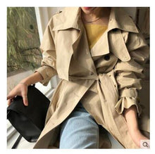 Load image into Gallery viewer, Abrigos Spring Autumn 2018 Korean Fashion Double Breasted Mid-long Trench Coat Mujer Loose Belt large size Windbreak Outwear - My Active Store 