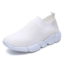 Load image into Gallery viewer, Women Shoes 2019 New Flyknit Sneakers Women Breathable Slip On Flat Shoes Soft Bottom White Sneakers Casual Women Flats Krasovki - My Active Store 