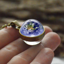 Load image into Gallery viewer, New Personality Fashion Double Side Glass Ball Necklace Earth Planet Pattern Jewelry Galaxy Astronomy Pendant Necklace - My Active Store 