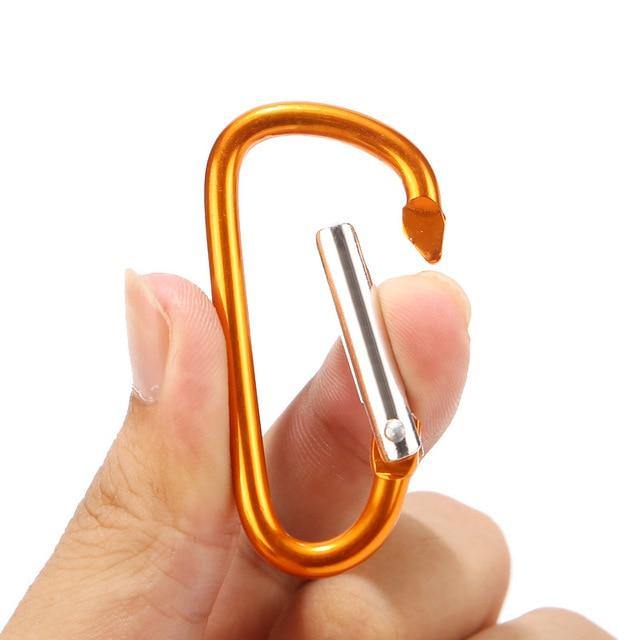 1Pcs Aluminum Snap Carabiner D-Ring Key Chain Clip Keychain Hiking Camp Mountaineering Hook Climbing Accessories - My Active Store 