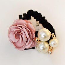 Load image into Gallery viewer, Fashion Women Rose Elastic Hair Bands Big Flower Rhinestones Imitation Pearls Flower Hair Rope Charms Rubber Hair Accessories - My Active Store 