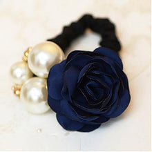Load image into Gallery viewer, Fashion Women Rose Elastic Hair Bands Big Flower Rhinestones Imitation Pearls Flower Hair Rope Charms Rubber Hair Accessories - My Active Store 