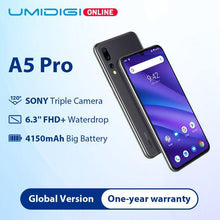 Load image into Gallery viewer, UMIDIGI A5 Pro Global Version16MP Triple Camera Android 9.0 6.3' FHD+4150mAh Big Battery Octa Core 4GB+32GB Smartphone 2+1 Slots - My Active Store 